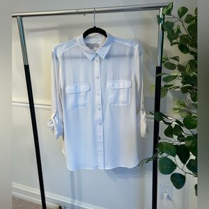 Ann Taylor Loft button down breezy fabric with pockets